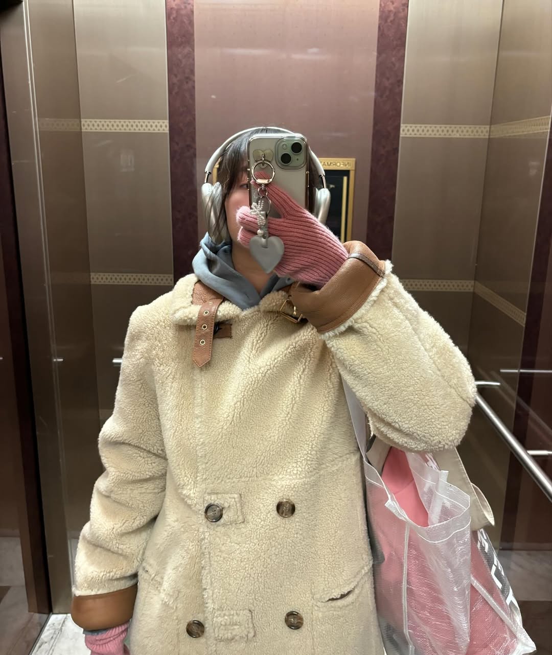 áo khoác lông dài hàn quốc