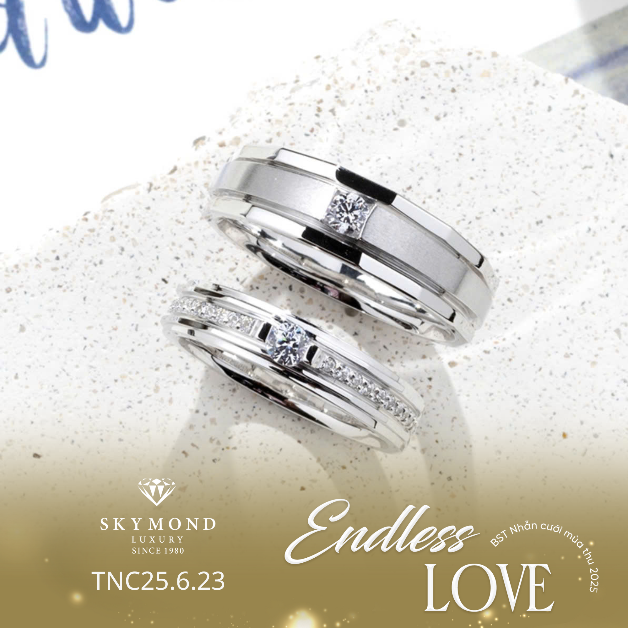 nhẫn cưới bạch kim skymond