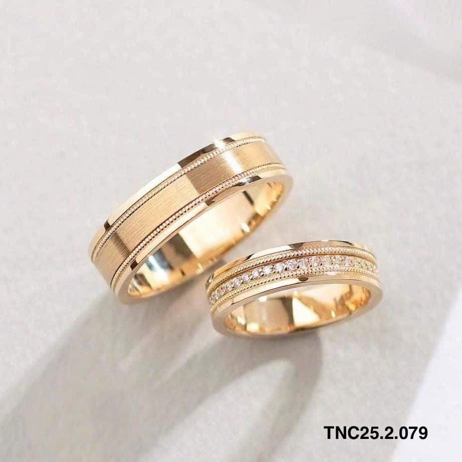 nhẫn kỷ niệm cưới vàng 18k kim cương