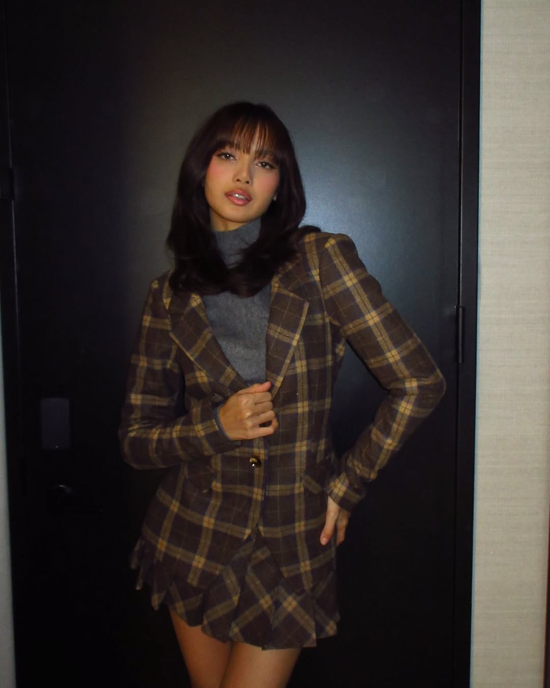 Lisa tóc màu tối của giao diện Brown